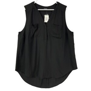 TORRID Black Sleeveless V-Neck Pocket Tunic Top Women's Plus Size 1 NWT